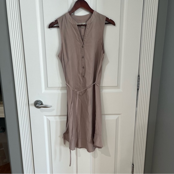 Thread & Supply Button-Down Tan Midi Dress - Picture 2 of 11